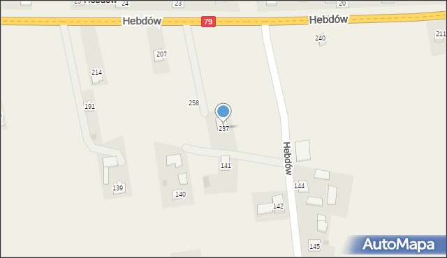 Hebdów, Hebdów, 237, mapa Hebdów