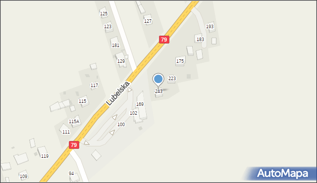 Hebdów, Hebdów, 243, mapa Hebdów