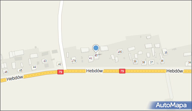 Hebdów, Hebdów, 40, mapa Hebdów
