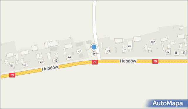 Hebdów, Hebdów, 42, mapa Hebdów