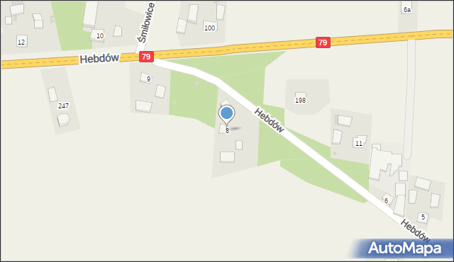 Hebdów, Hebdów, 8, mapa Hebdów