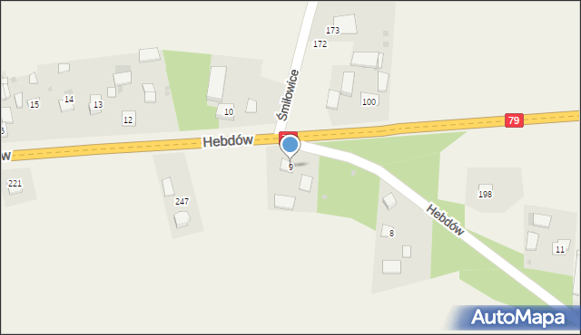 Hebdów, Hebdów, 9, mapa Hebdów