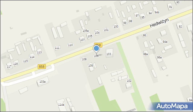 Hedwiżyn, Hedwiżyn, 106, mapa Hedwiżyn