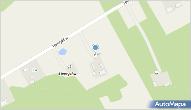 Henryków, Henryków, 11, mapa Henryków