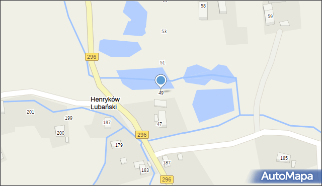 Henryków Lubański, Henryków Lubański, 49, mapa Henryków Lubański