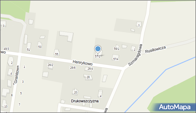 Henrykowo, Henrykowo, 57/1, mapa Henrykowo