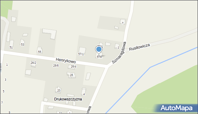 Henrykowo, Henrykowo, 57A, mapa Henrykowo