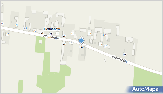 Hermanów, Hermanów, 34, mapa Hermanów
