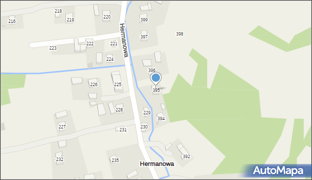 Hermanowa, Hermanowa, 395, mapa Hermanowa