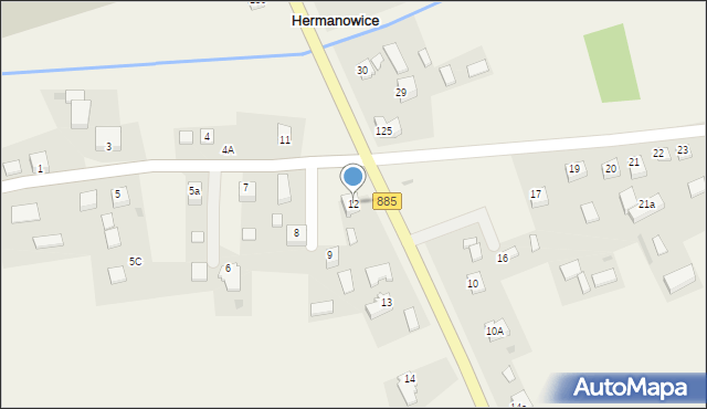 Hermanowice, Hermanowice, 12, mapa Hermanowice