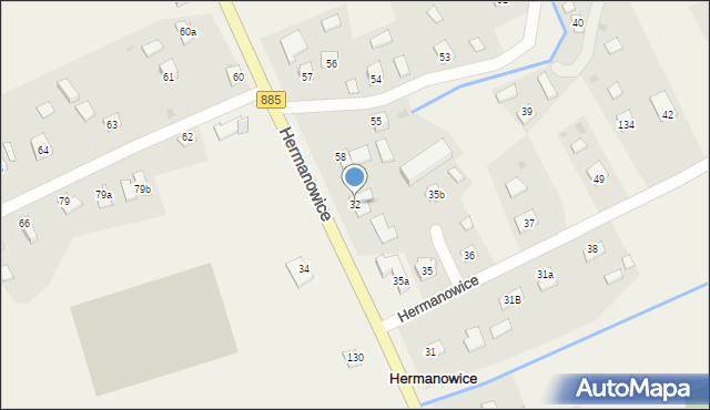 Hermanowice, Hermanowice, 32, mapa Hermanowice