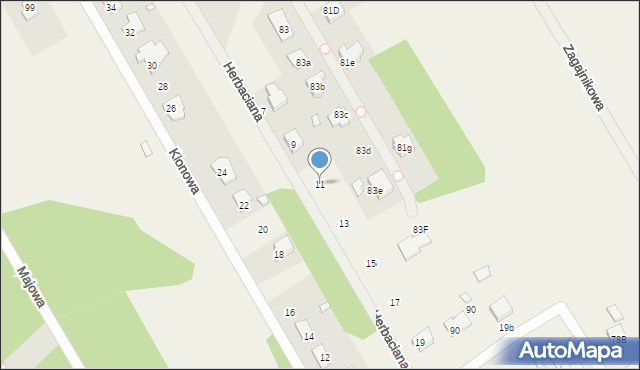 Hipolitów, Herbaciana, 11, mapa Hipolitów