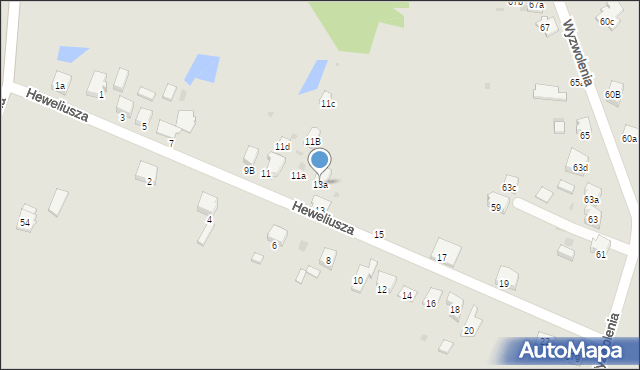 Imielin, Heweliusza Jana, 13a, mapa Imielin