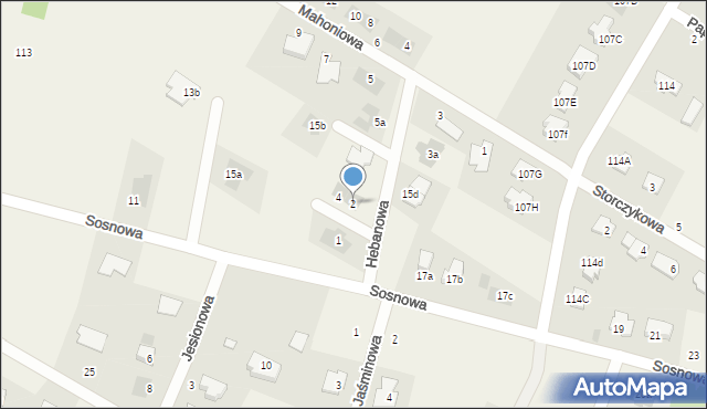 Kalinówka, Hebanowa, 2, mapa Kalinówka