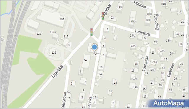 Katowice, Hetmańska, 1a, mapa Katowic