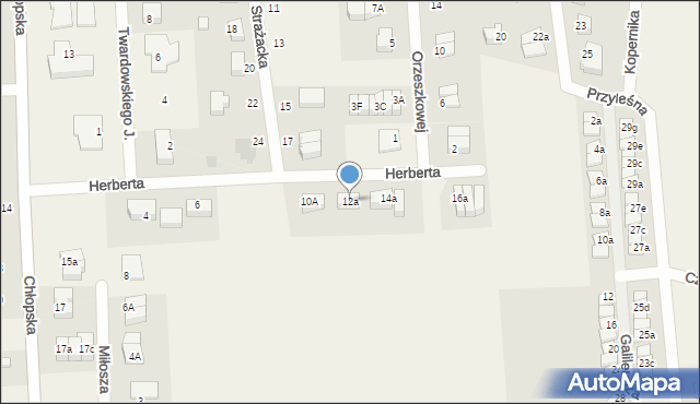 Kębłowo, Herberta, 12a, mapa Kębłowo