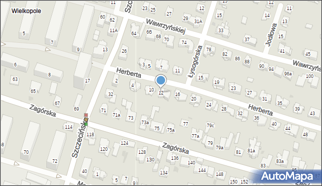 Kielce, Herberta Zbigniewa, 12, mapa Kielc