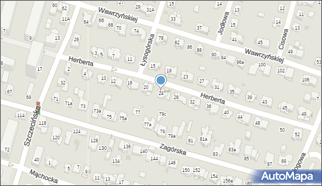 Kielce, Herberta Zbigniewa, 24, mapa Kielc