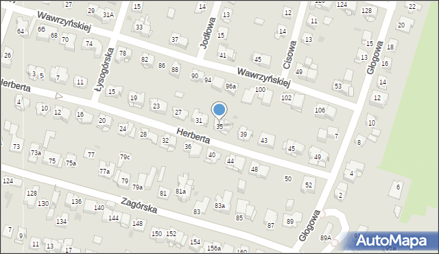 Kielce, Herberta Zbigniewa, 35, mapa Kielc