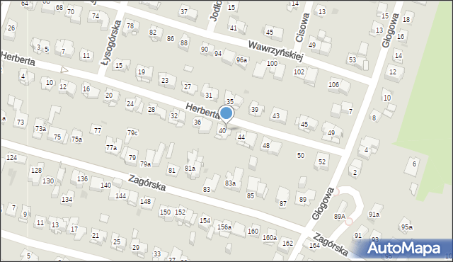 Kielce, Herberta Zbigniewa, 42, mapa Kielc