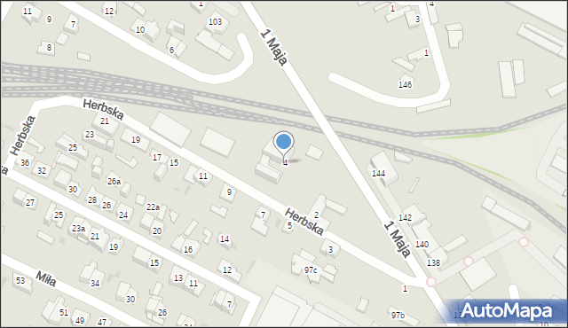 Kielce, Herbska, 4, mapa Kielc