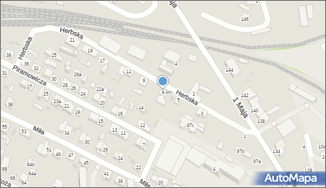 Kielce, Herbska, 7, mapa Kielc