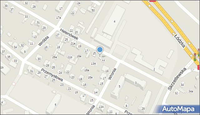 Kielce, Helenówek, 13, mapa Kielc