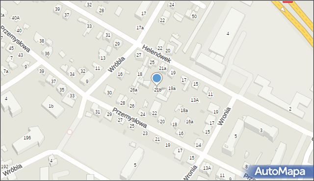 Kielce, Helenówek, 21b, mapa Kielc