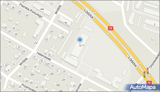 Kielce, Helenówek, 4, mapa Kielc