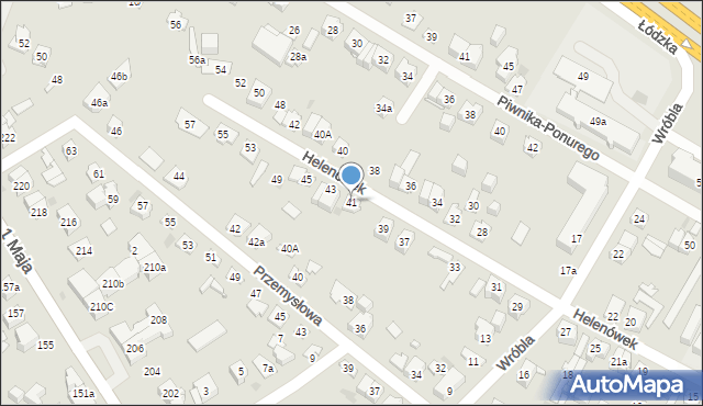 Kielce, Helenówek, 41, mapa Kielc