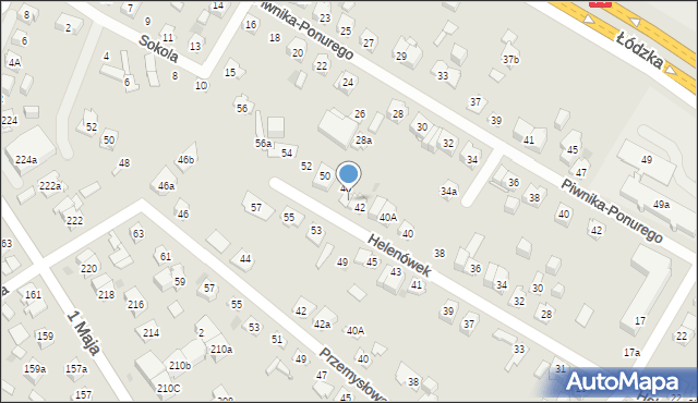 Kielce, Helenówek, 42a, mapa Kielc