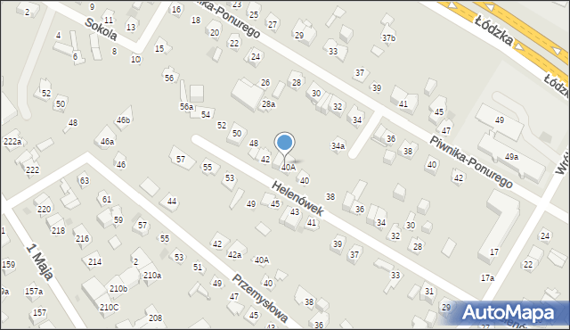 Kielce, Helenówek, 44, mapa Kielc