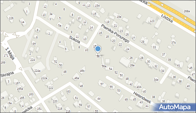 Kielce, Helenówek, 56, mapa Kielc