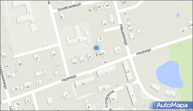 Kościerzyna, Heykego Leona, dr., 8, mapa Kościerzyna