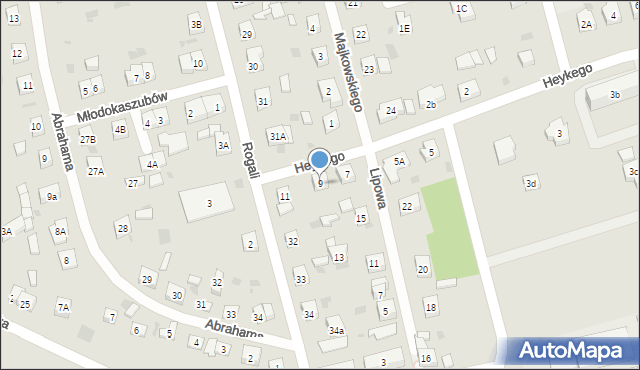 Kościerzyna, Heykego Leona, dr., 9, mapa Kościerzyna