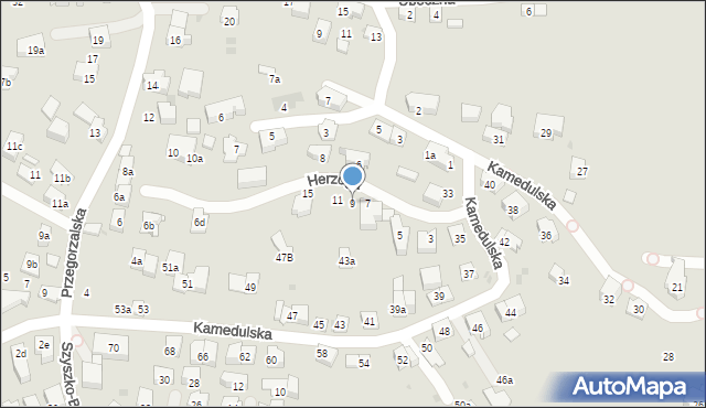 Kraków, Herzoga Józefa, 9, mapa Krakowa