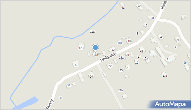 Kraków, Heligundy, 12a, mapa Krakowa