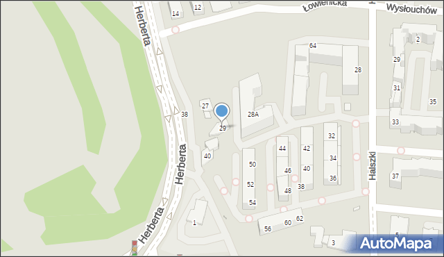Kraków, Herberta Zbigniewa, 29, mapa Krakowa