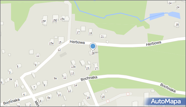 Kraków, Herbowa, 18, mapa Krakowa