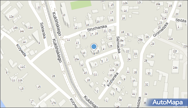 Kraków, Heweliusza Jana, 8, mapa Krakowa