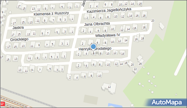 Kraków, Henryka Brodatego, 6, mapa Krakowa