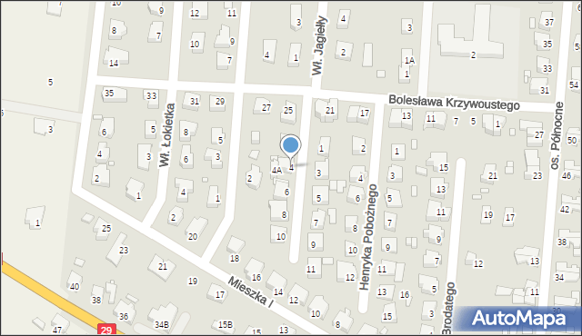 Krosno Odrzańskie, Henryka Głogowskiego, 4, mapa Krosno Odrzańskie