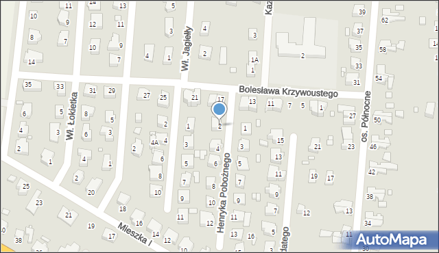 Krosno Odrzańskie, Henryka Pobożnego, 2, mapa Krosno Odrzańskie