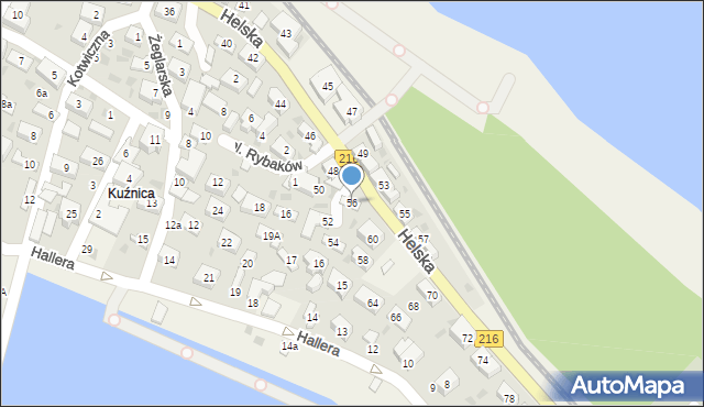 Kuźnica, Helska, 56, mapa Kuźnica