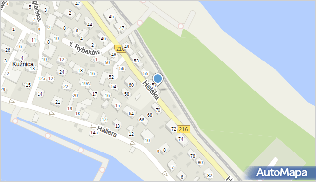 Kuźnica, Helska, 57a, mapa Kuźnica