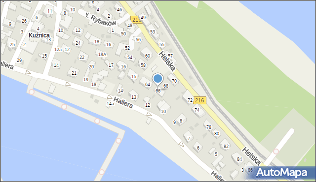 Kuźnica, Helska, 66, mapa Kuźnica