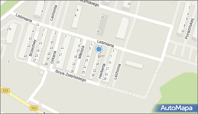 Legnica, Herberta Zbigniewa, 10, mapa Legnicy