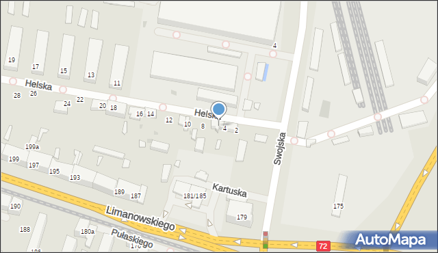 Łódź, Helska, 6, mapa Łodzi