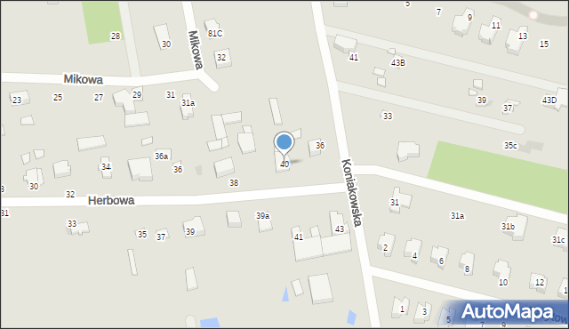 Łódź, Herbowa, 40, mapa Łodzi