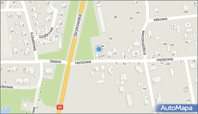 Łódź, Herbowa, 2, mapa Łodzi